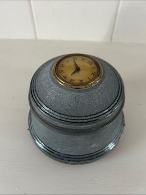 Vintage 1940’s Gray Aluminum Powder Puff Music Box